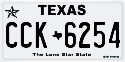 TX license plate CCK6254