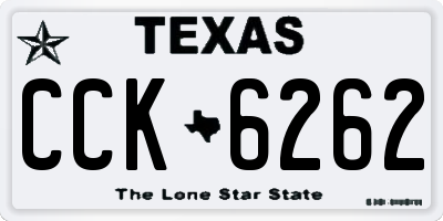 TX license plate CCK6262