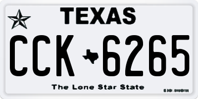 TX license plate CCK6265