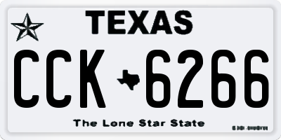 TX license plate CCK6266