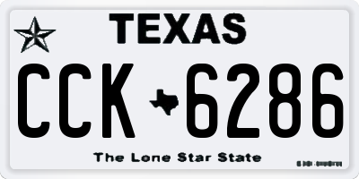 TX license plate CCK6286