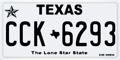 TX license plate CCK6293