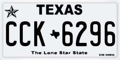 TX license plate CCK6296