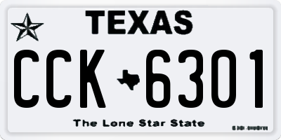 TX license plate CCK6301