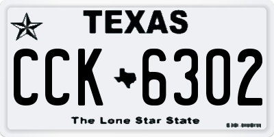 TX license plate CCK6302