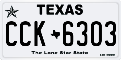 TX license plate CCK6303