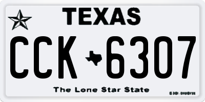 TX license plate CCK6307