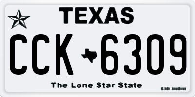 TX license plate CCK6309