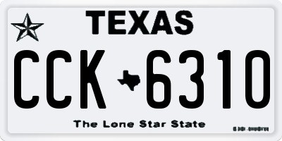 TX license plate CCK6310