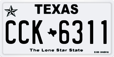 TX license plate CCK6311