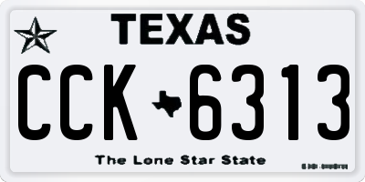 TX license plate CCK6313
