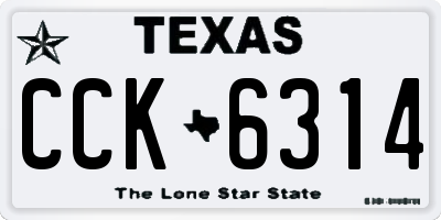 TX license plate CCK6314