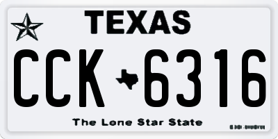 TX license plate CCK6316