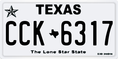 TX license plate CCK6317