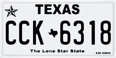 TX license plate CCK6318
