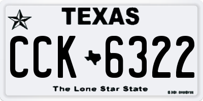 TX license plate CCK6322