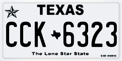 TX license plate CCK6323