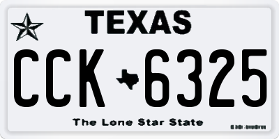 TX license plate CCK6325