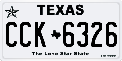 TX license plate CCK6326