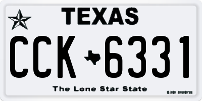 TX license plate CCK6331