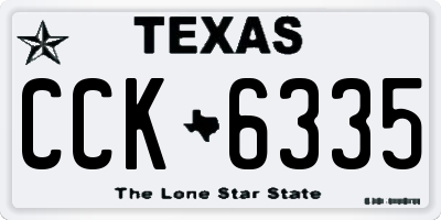 TX license plate CCK6335