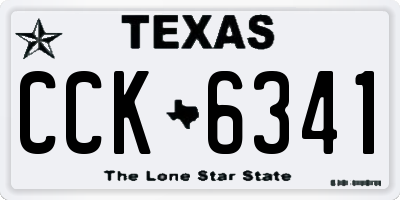 TX license plate CCK6341