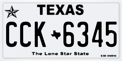 TX license plate CCK6345