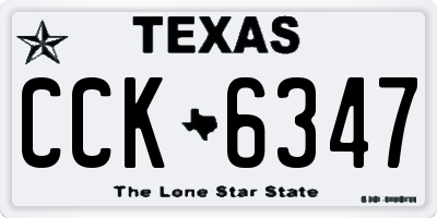 TX license plate CCK6347