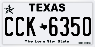 TX license plate CCK6350