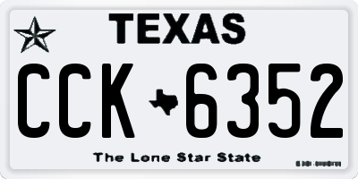 TX license plate CCK6352