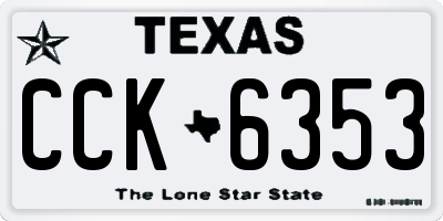 TX license plate CCK6353