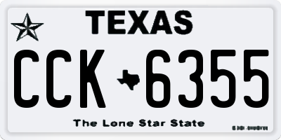 TX license plate CCK6355
