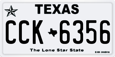 TX license plate CCK6356