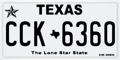 TX license plate CCK6360