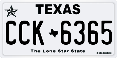 TX license plate CCK6365