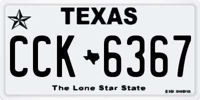 TX license plate CCK6367