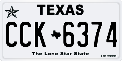 TX license plate CCK6374