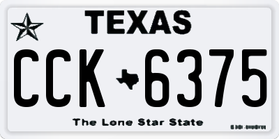 TX license plate CCK6375