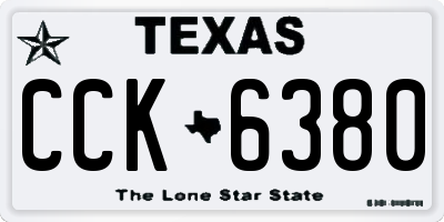 TX license plate CCK6380
