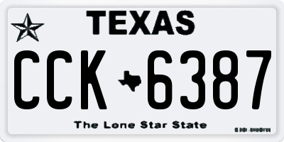 TX license plate CCK6387
