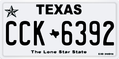 TX license plate CCK6392