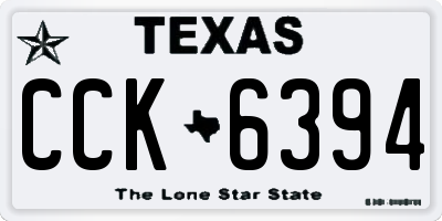 TX license plate CCK6394