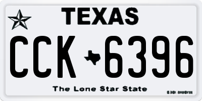 TX license plate CCK6396