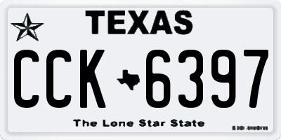 TX license plate CCK6397