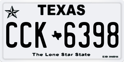 TX license plate CCK6398