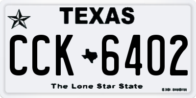 TX license plate CCK6402