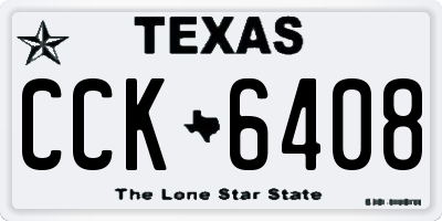 TX license plate CCK6408