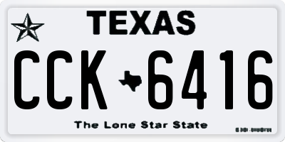 TX license plate CCK6416