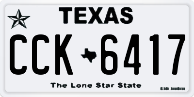 TX license plate CCK6417