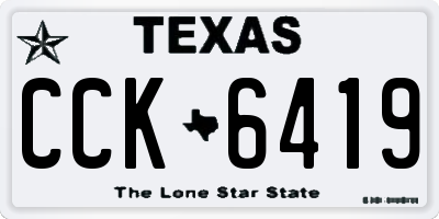 TX license plate CCK6419